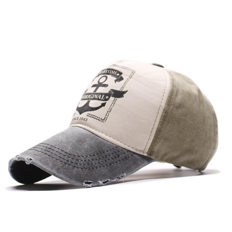 European and American fashion anchor retro and old washed baseball cap, sunshade cap, men's and women's hats, alphabet hat