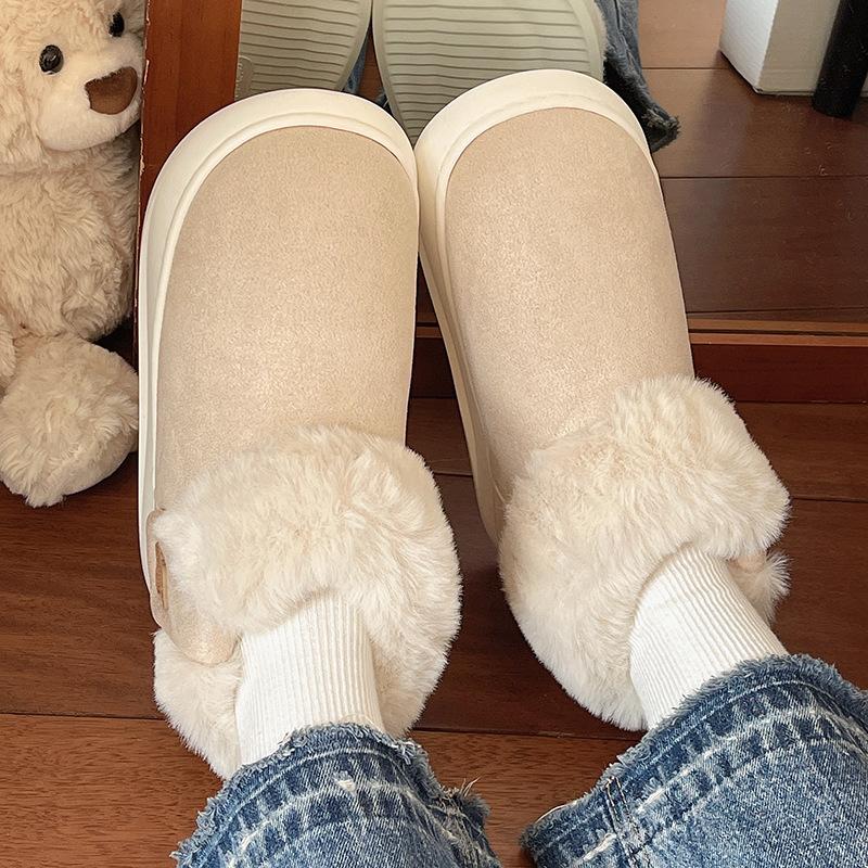 Women's Fashion Lightweight Thick Sole Winter Warm Snow Boots Fur One Non-slip Casual Sports Cotton Boots