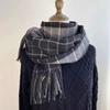 Thick Warm Long Tassel Scarves Windproof Women Wrap Shawls Casual Winter Plaid Scarf