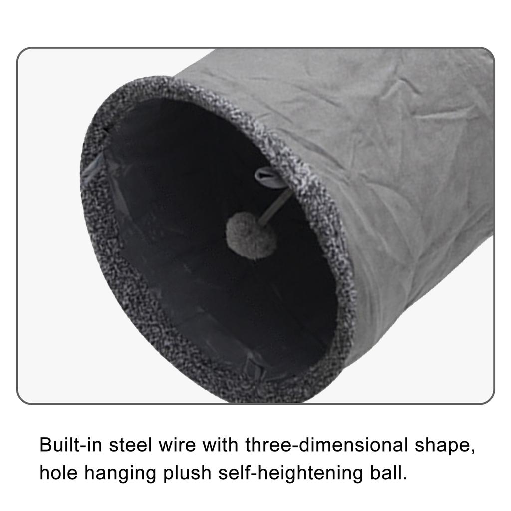 Suede Cat Tunnel Toy Foldable Peekaboo Tunnel with Self Entertaining Ball Built In Steel Wire Soft and Delicate