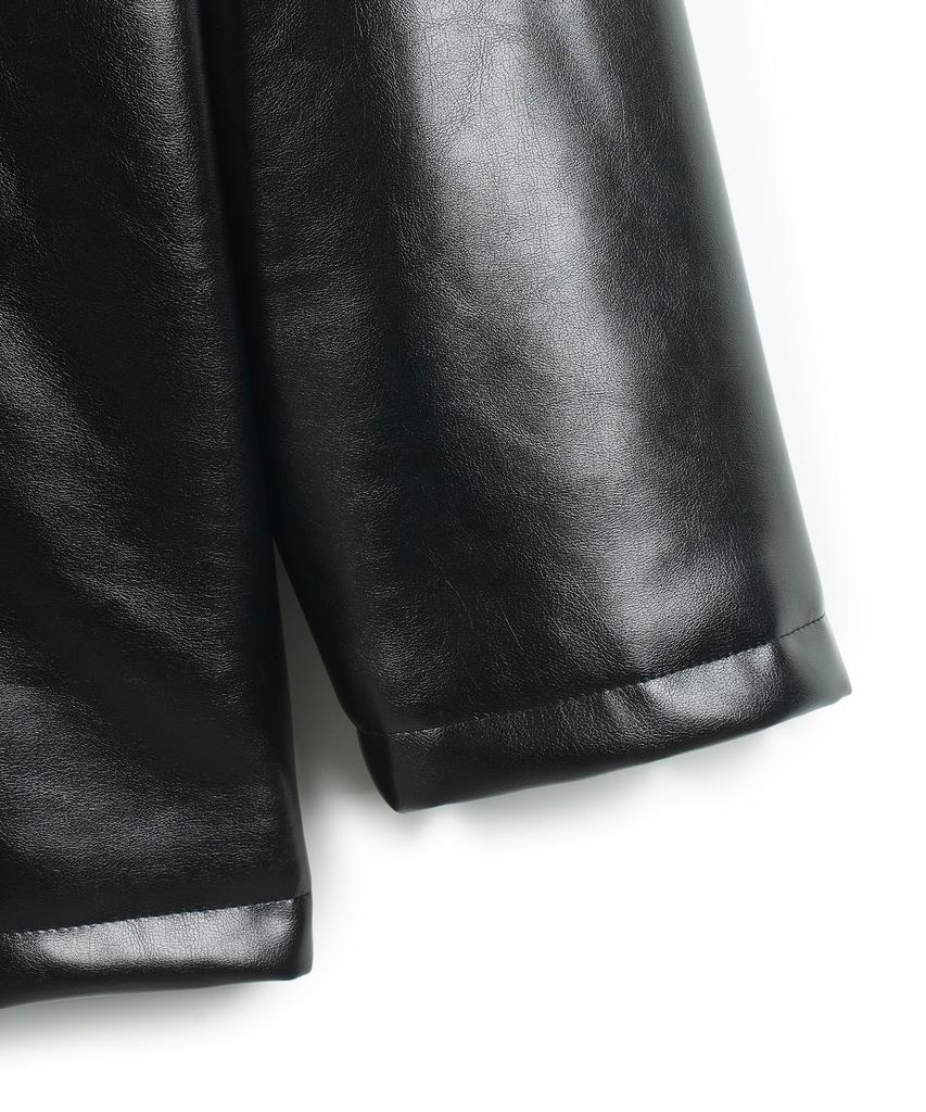 Guvo Faux Leather Raglan Coat