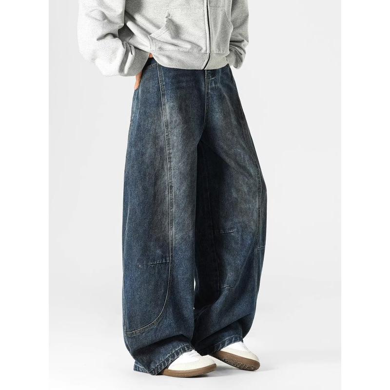 JYL Unisex Bootcut Jeans New Vintage 3D Spring Couple Relaxed Denim