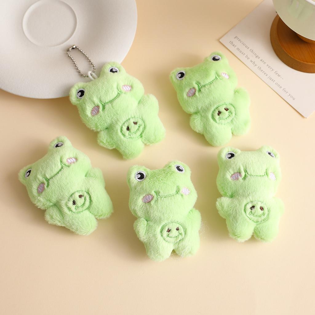 Green little frog full body small pendant plush brooch cartoon cute fabric small animal bag pendant doll