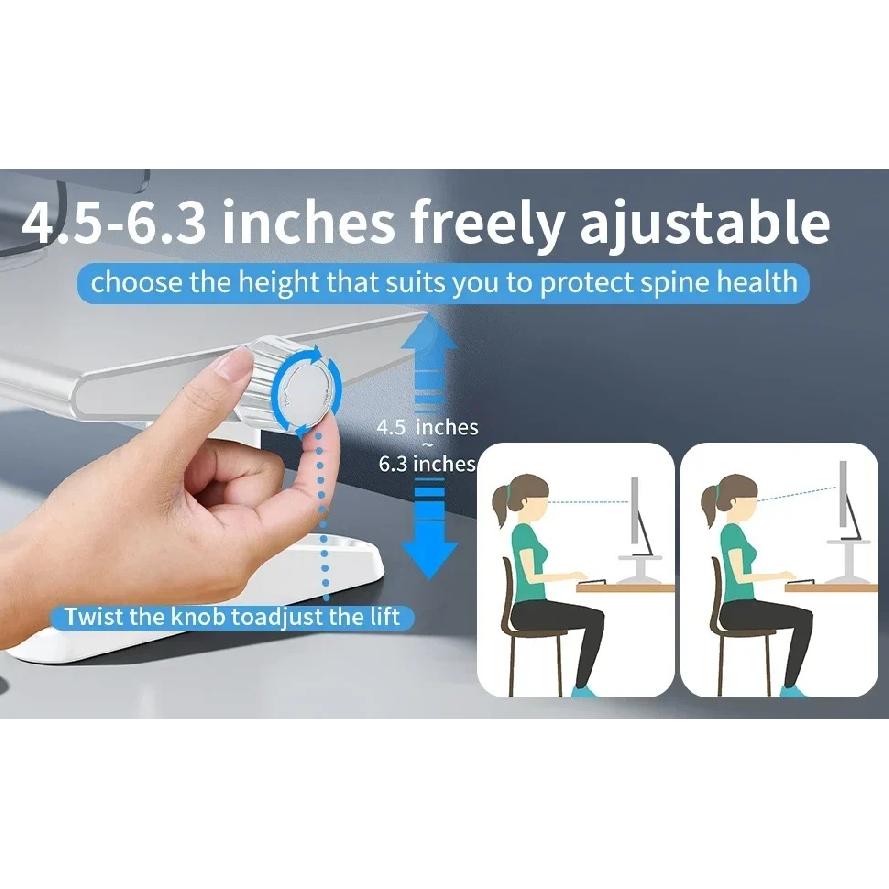 Eary Computer Monitor Stand Riser Height Adjustable With 4-Port USB 3.0 Type-C for Laptop Office Desk Accessories Phone Holder