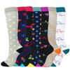 6-Pack Patterned Sports Compression Calf Socks for Running