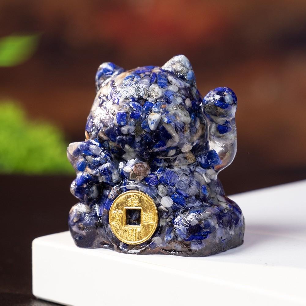 Crystal Waterstone Animal Ornament With Shell Accents For Office Desk Decor