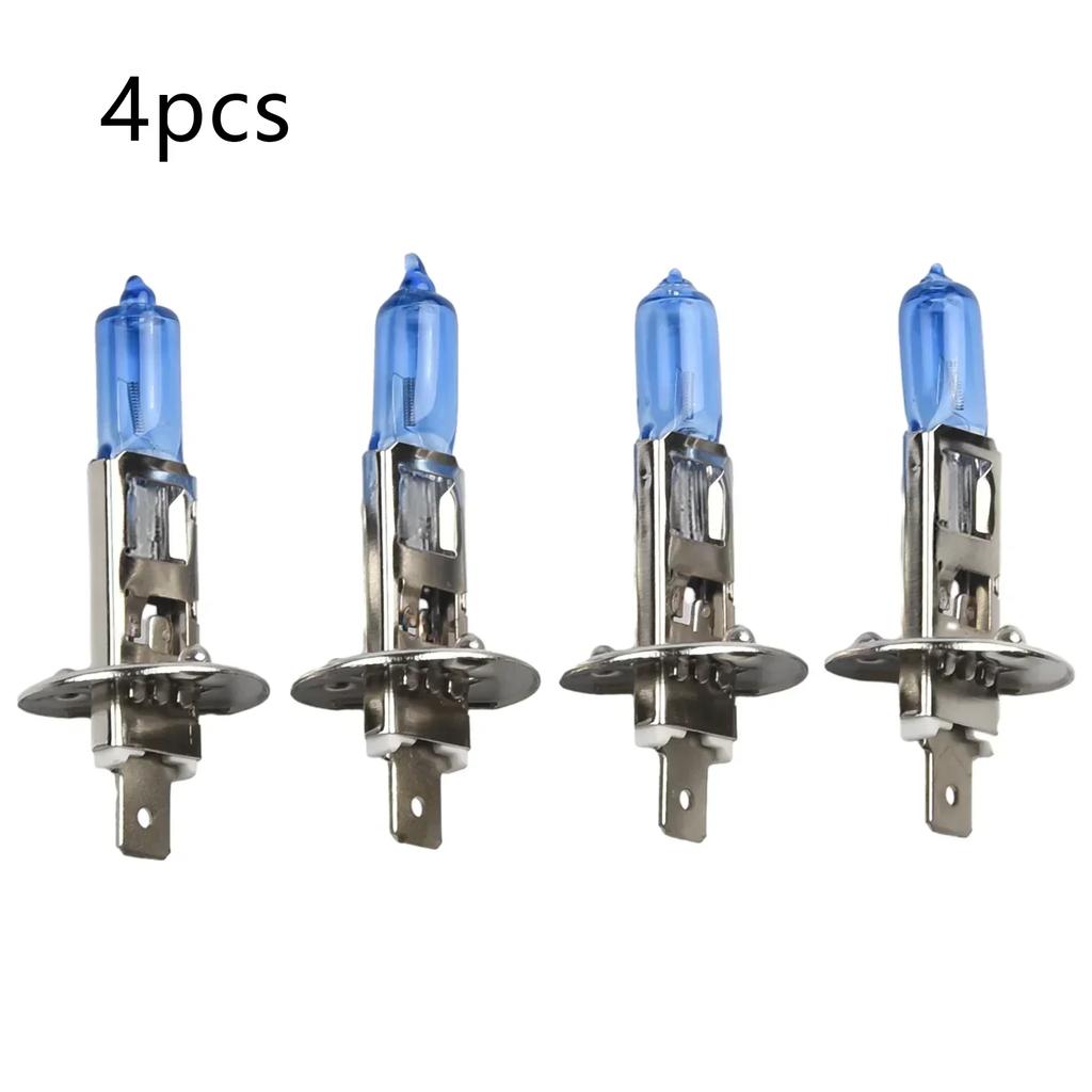 4pcs H1 Halogen Headlight White-Light Lamp High/Low Beam 12V DC 6000K Bulb 55W 2000LM Lumens Car Lights White Light