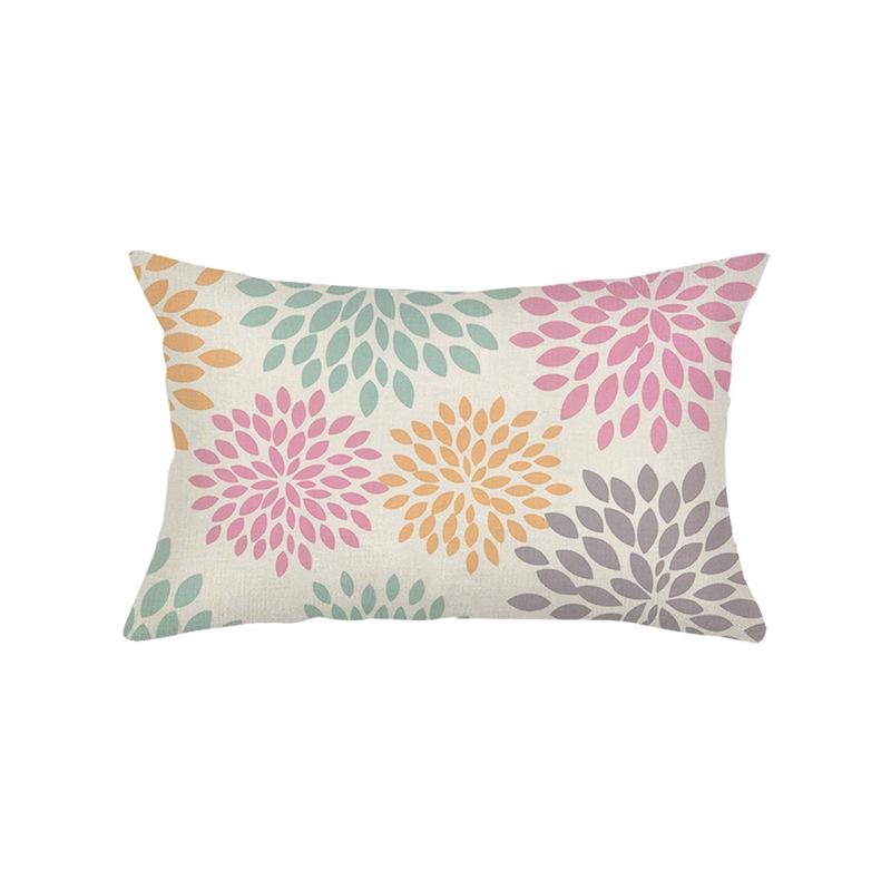

Bohemian Waist Pillowcase Atmosphere Decoration Living Room Sofa Cushion Polyester Plant Print Cushion Cover 30 * 50Cm (excluding pillow core)