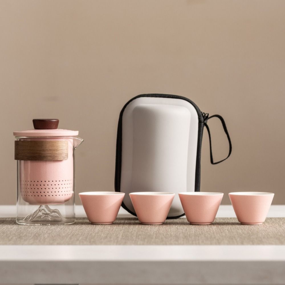with tea strainer Travel Ceramic Teapots Chinese Style Mini Tea Cup Set  Teas Brewing Utensils