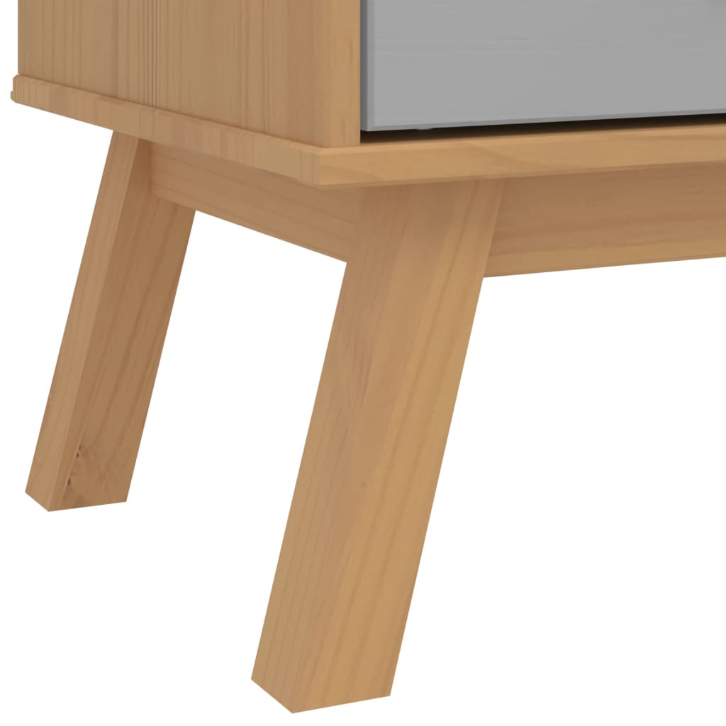 OLDEN Kleiderschrank Grau & Braun 76,5 x 53 x 172 cm Massivholz Kiefer