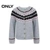 ONLY Women's Nordic Style Wool Blend Knit Cardigan