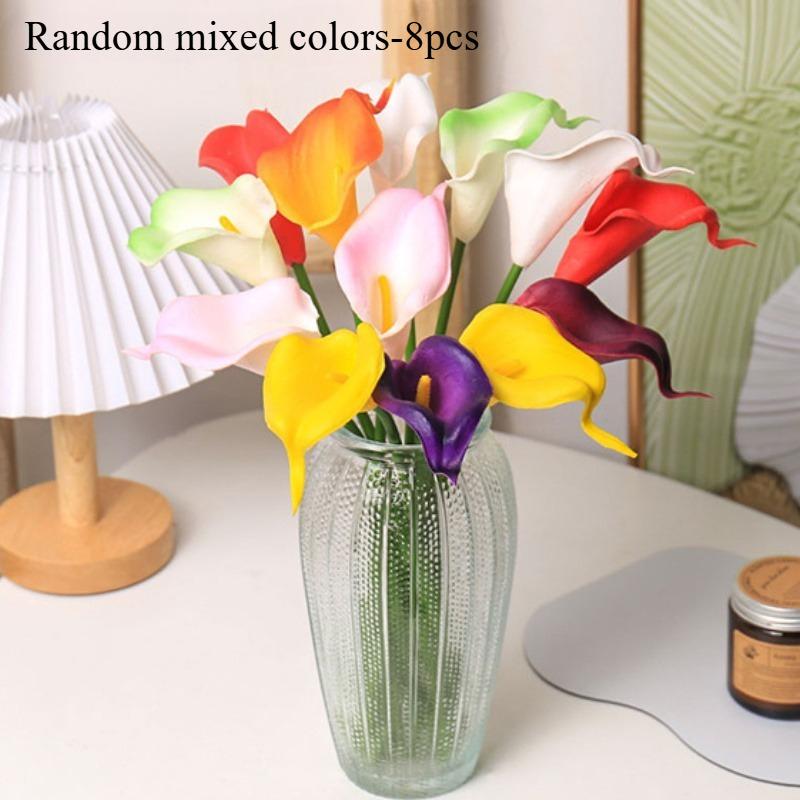 

8 шт. Искусственные цветы каллы Реалистичные Поддельные цветы Декор Дом Офис Свадебные украшения Центральные элементы Букет Композиция