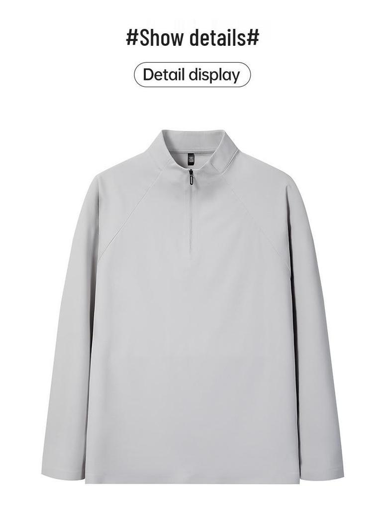 2026 Spring Men's Seamless Half-Zip Long-Sleeve Base Layer Shirt - Outdoor Casual Sports Top
