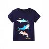 2024 neues Sommer Kinder Kurzarm Jungen Dinosaurier Evolution Cartoon Aufdruck Oberteil Trendige Herren Sommer Haare