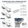 Stainless Steel Curved End Link Set Metal Wristband Curved End Bracelet Adapter  Watch Accessories