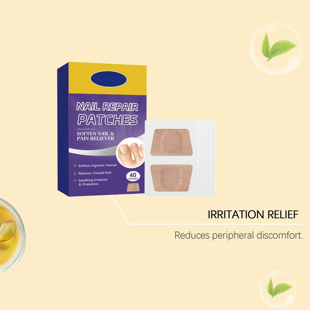 Patchs Ongles Mycose Mains Et Pieds Ongle Doux Incrusté Ongle Épaississement Ongle Brillant Sillon Ongle Gris Patch Soin 40pcs