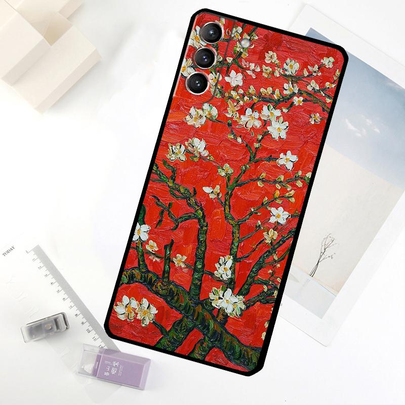 Blossoming Almond Tree Phone Case For Samsung Galaxy S25 S26 Ultra S20 S21 S22 S23 S24 Ultra S10 Plus S25 FE Cover