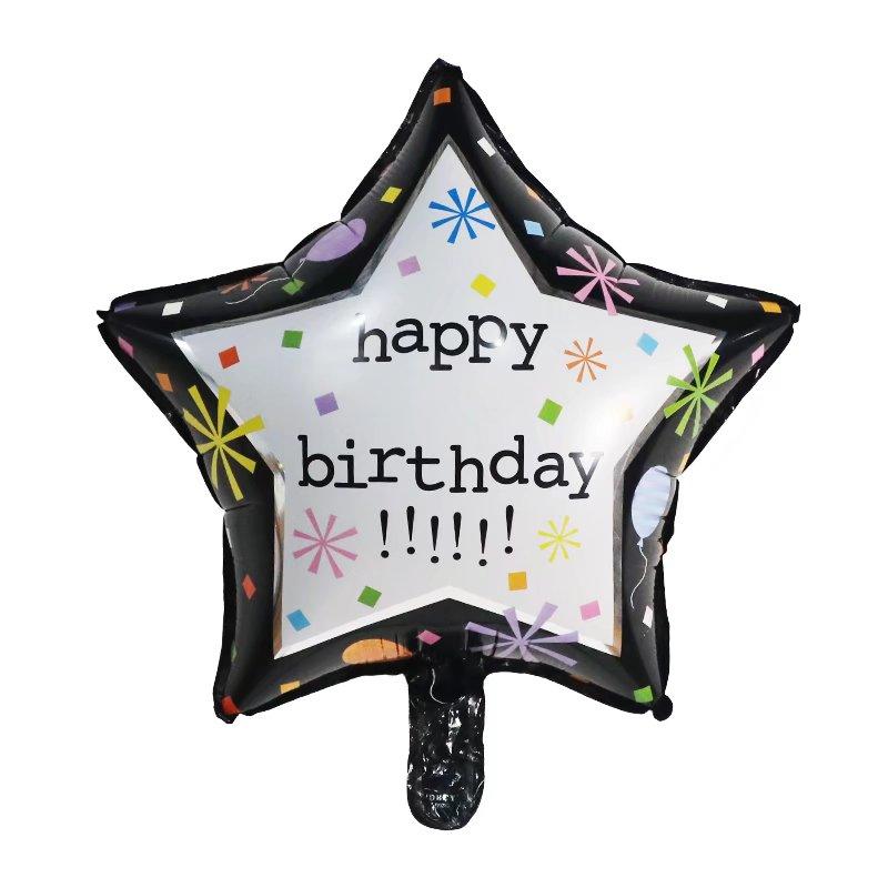 50Pcs/lot 18inch English Happy Birthday Aluminum Foil Balloon Round Helium Balloon Kids Birthday party decoration Air Golobs