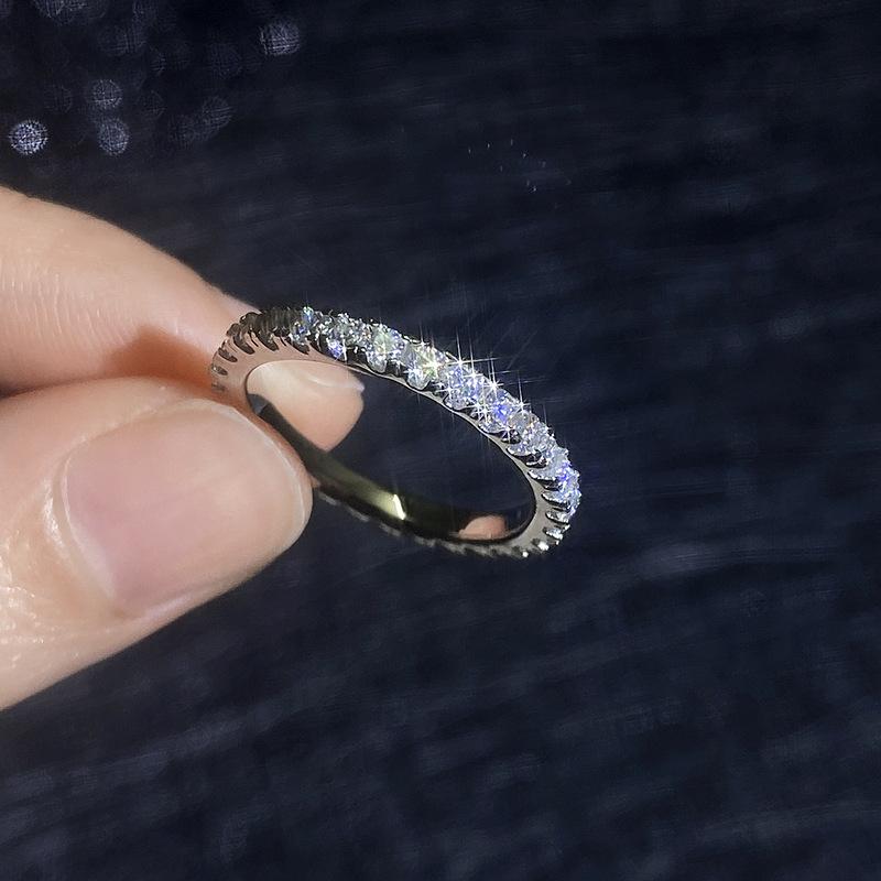 S925 Sterling Silver Moissanite Diamond Ring - Sparkly, Elegant, High-End Stacking Ring