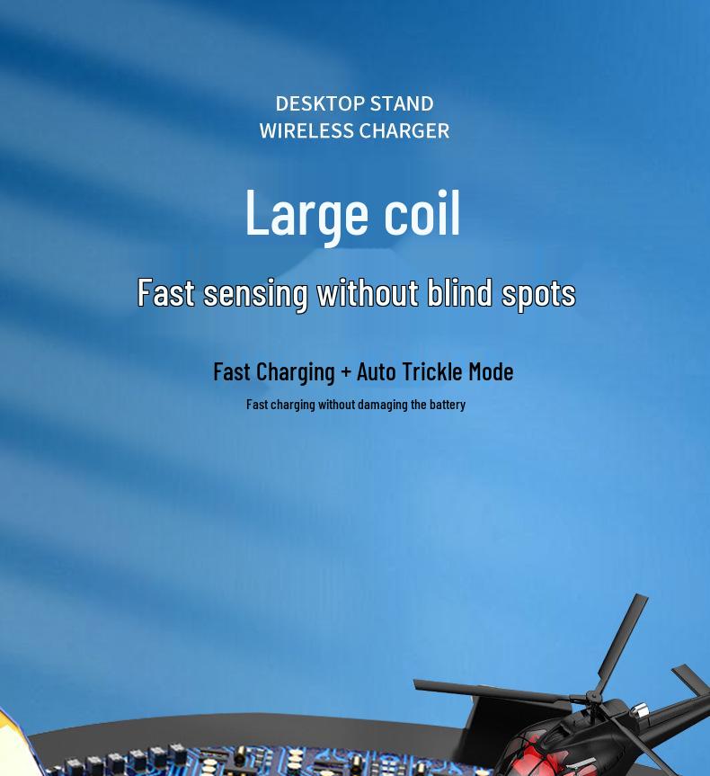Creative Wireless Charging Phone Stand for Apple, Huawei, and Android - Desktop Bedside