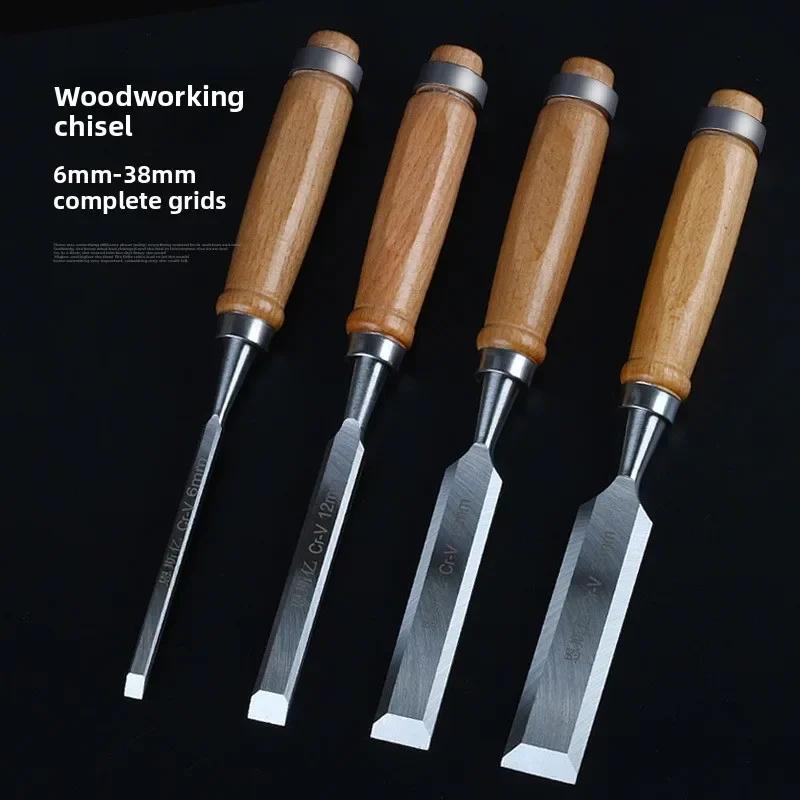 Professional Wood Carving Chisel 6/12/18/20/24mm Carpentry Flat Chisels DIY Woodworking Woodcut Carving Knife Woodworking Tools