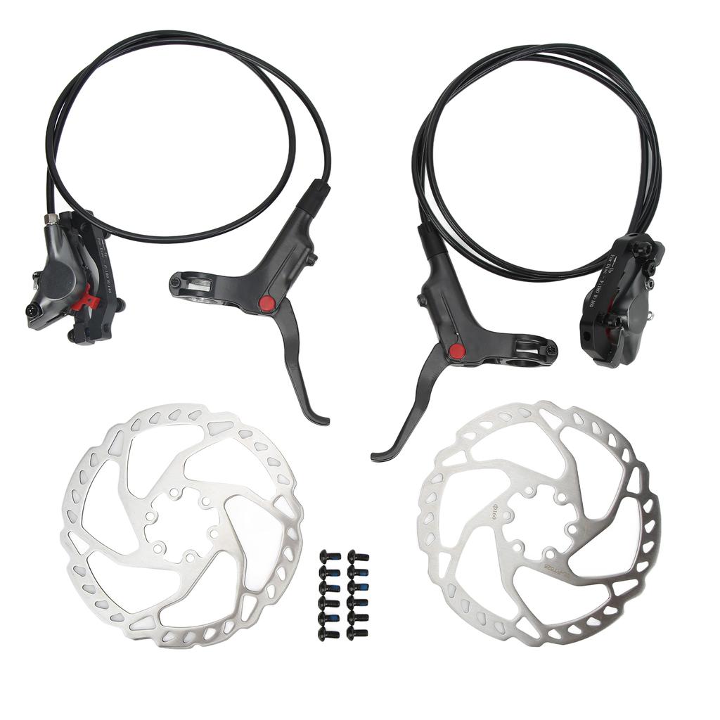 WAKE Front and Back Disk Brake Kit Aluminum Alloy Calipers Stainless Steel 160mm Rotors with Cable Brake Lever for Road
