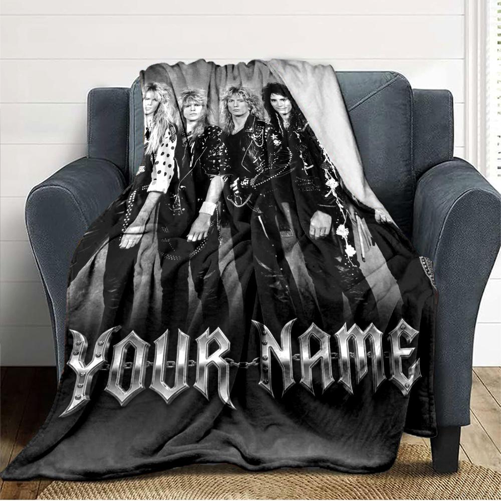 Name Custom WHITESNAKE Print Flannel Blanket High Quality Warm Comfortable Cover for All Seasons Perfect for Gifts Home Decor