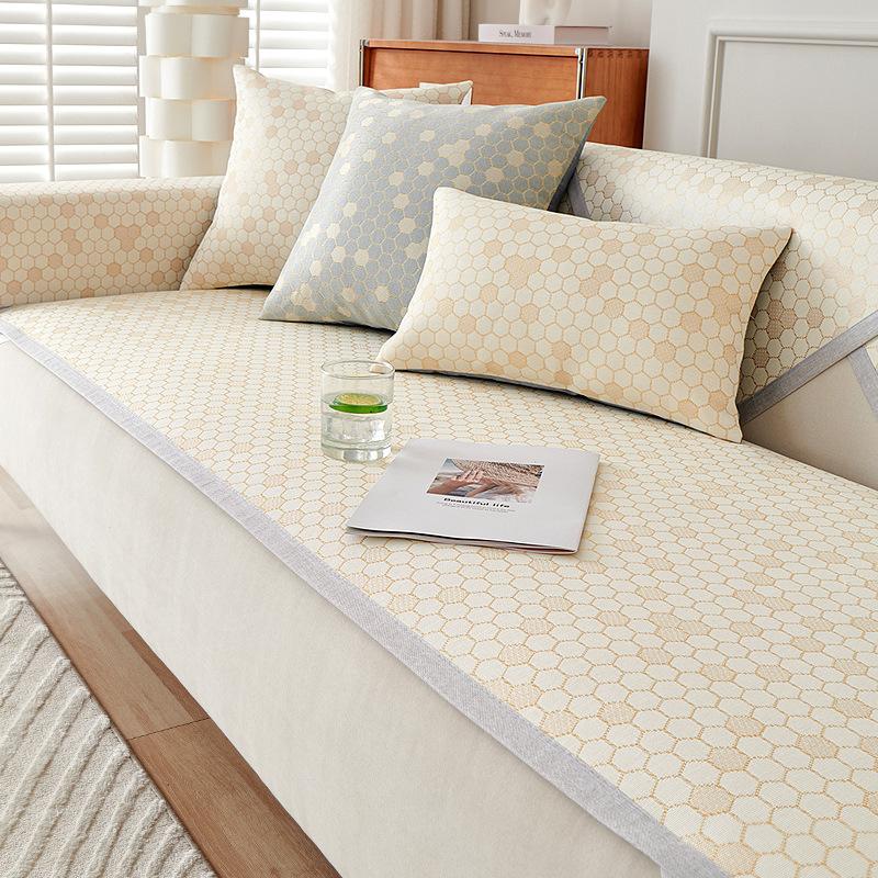 

Летняя подушка для дивана в клетку в виде пчелы, летний спальный коврик, чехол для дивана, Нескользящий крутой дышащий чехол для дивана, ткань, спинка, полотенце 60*60cm