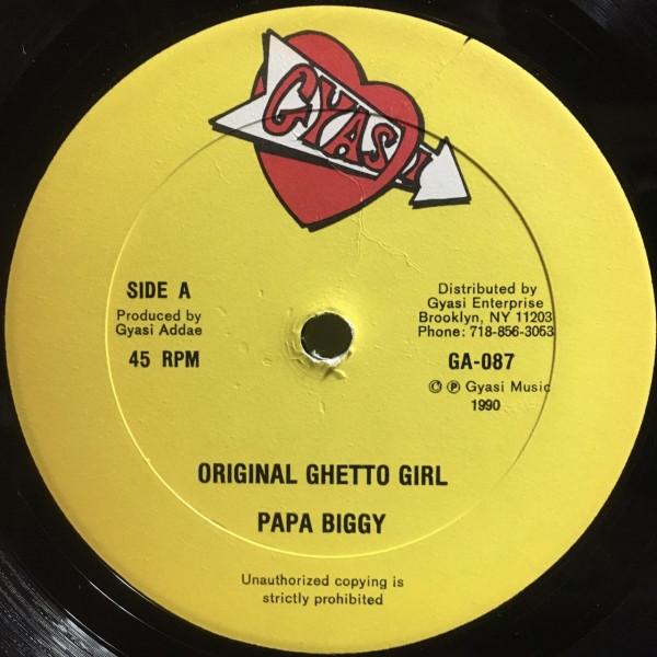 12inch Record PAPA BIGGY Original Ghetto Girl GA087 Gyasi 1990 US Reggae Ska Dub Used