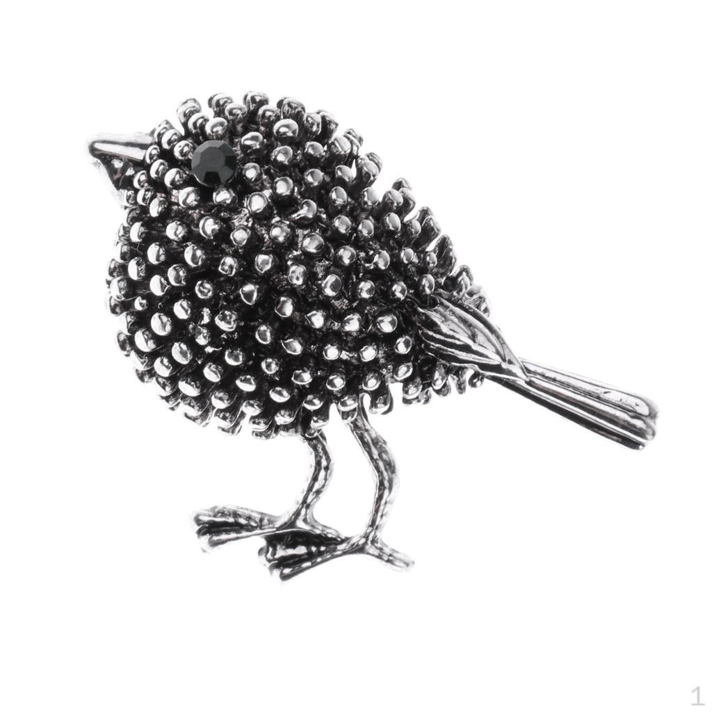 Брошь Булавка Стразы Кристаллы Значок Украшение Ancient Silver Bird Diamond Brooch