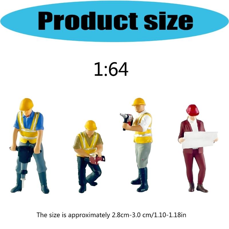 Precisions 1:64 Construction Building Worker Miniature Model Ideal For Architectural Scene And Hobbyists Ornaments Gift