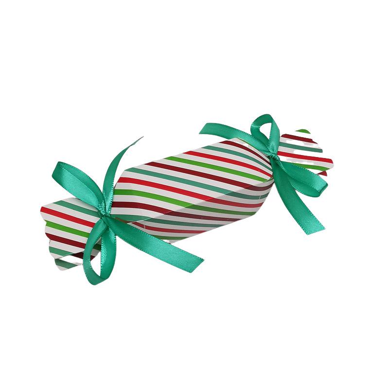

50pcs Candy Box For Christmas With Ribbons DIY Sweets Chocolate Cookies Decoration Party Gift Xmas Wedding Paper Packaging Boxes 50pcs
