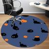 1pc Pumpkin Cats Office Round Area Rug, Under Office Chairs Bedroom Living Room Home Decor, Room Deco, Available in Various Sizes