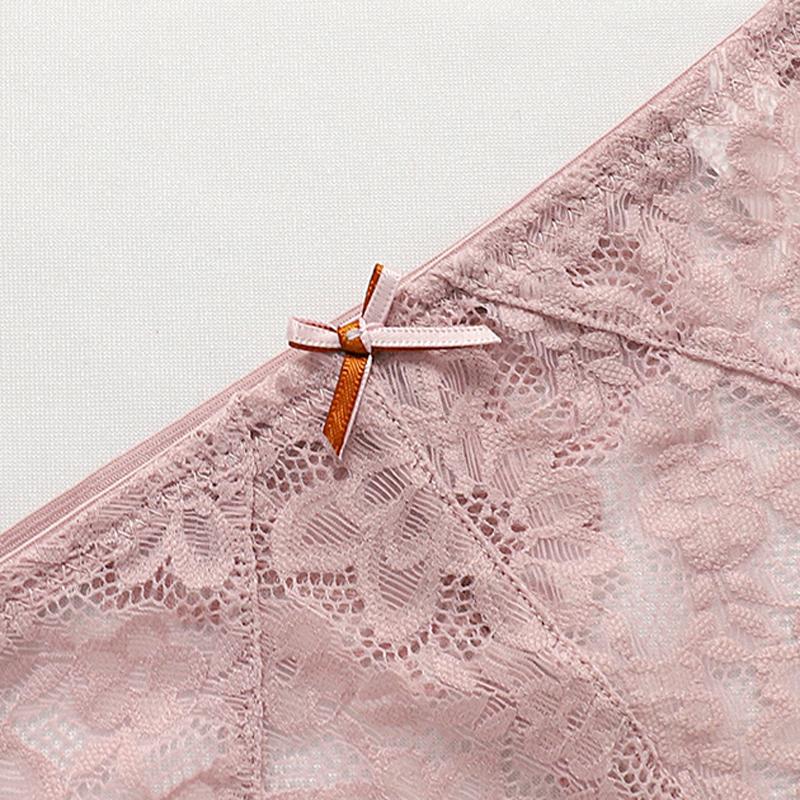 TERMEZY Women Sexy Amazing Panties Low-waist Lace Underwear Female G String Thong Temptation Bow T-back Transparent Lingerie