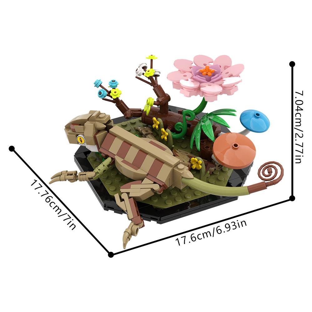 MOC Chameleon Building Blocks Model Reptile Leopard Print Gecko Bricks Desert Scorpion DIY Assembly Educational Toys Kids Gifts