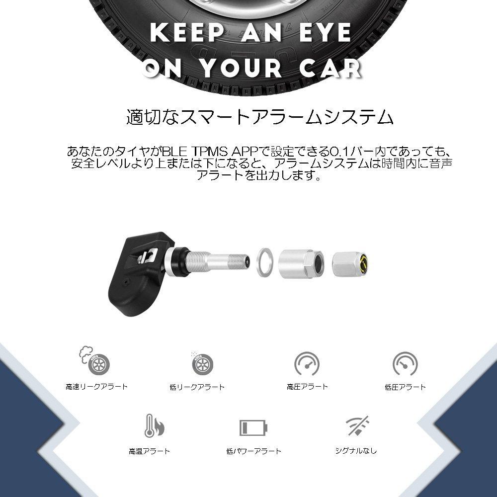 zmart Android iOS Compatible TPMS Bluetooth 4.0 Tire Pressure Monitoring