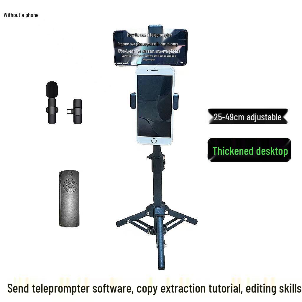 

Portable Mobile Phone Teleprompter Stand with Remote Control for Live Broadcasts & Short Videos