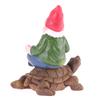 Gartenzwerg Figur Lustiger Zwerg Sitzt Auf Schildkröte Statue Zwerg Ornament