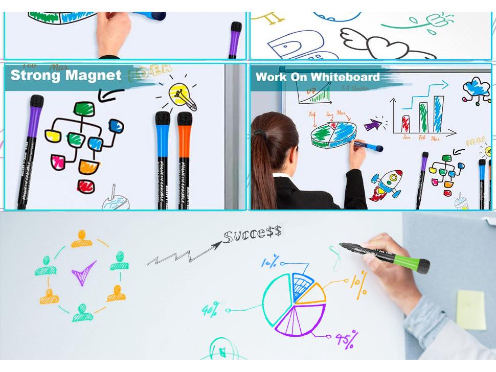 Eco-Friendly Water-Based Whiteboard Markers for Kids – Easy Erase, Bold Colors, Large Tip