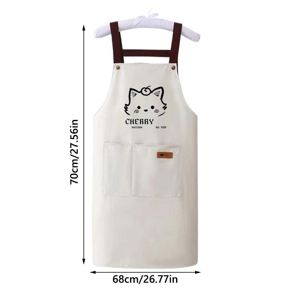Cartoon Cats Printing Kitchen Apron Oil Proof Easy To Clean Workwear Apron Waterproof Restaurant Uniform