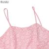 ZANZEA  Women Shawl Blouse and Sleeveless Slip Lace Dress Casual Two Piece Sets