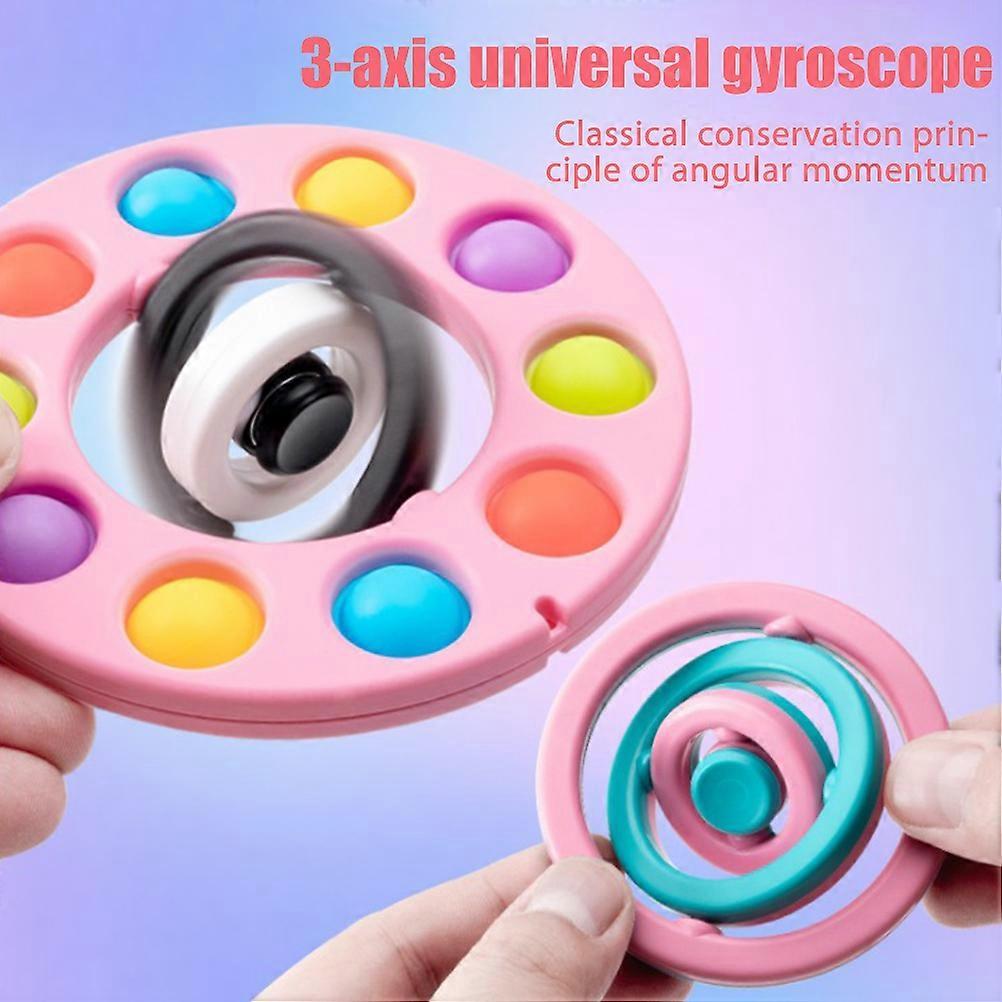 3D Flip Push Metal Looking Gyroscope Bubble Toys Stress Relief Sensory Toy Party Favor for Kids
