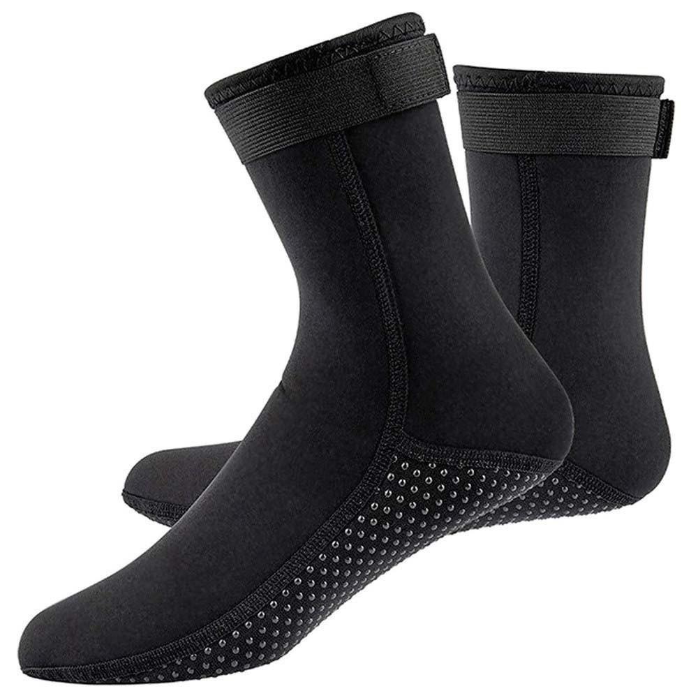 1pair Long Tube Black Diving Socks Non-slip Diving Surfing Boots  Beach Volleyball