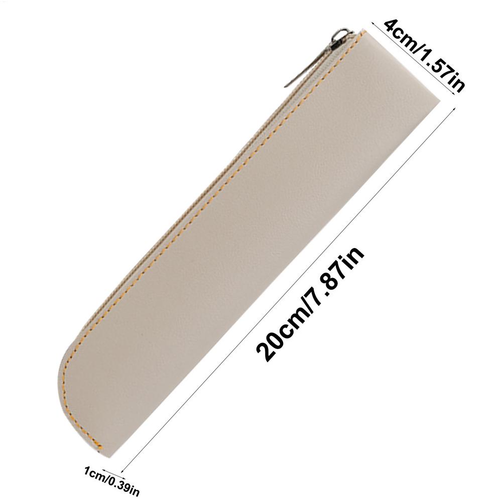 pencil case Pouch Portable Slim Stationery Organizer with Zipper PU Leather Large Capacity School Supplies for Students & Work