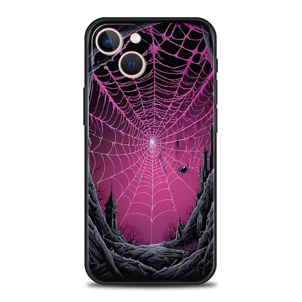 Phone Case Cover for iPhone 17 16 15 14 13 12 Pro Max 11 Pro Max 17 AIR Plus Shockproof Soft TPU Shell Spider Web Fundas Capas