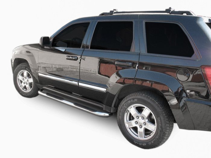 J&amp;J Automotive | Tubes Marche-Pieds Latéraux Marche Pieds Compatible Avec Jeep Grand Cherokee 2005-2010, 2 pcs, fixation