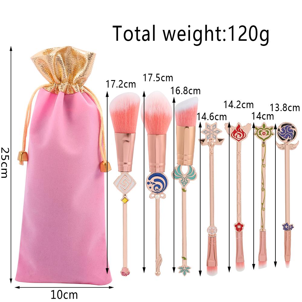 

Anime Genshin Impact Inspired Vision Makeup Brushes Set Professional Foundation Blush Powder Eyeshadow Kabuki Blending Make Up Kid Friendly