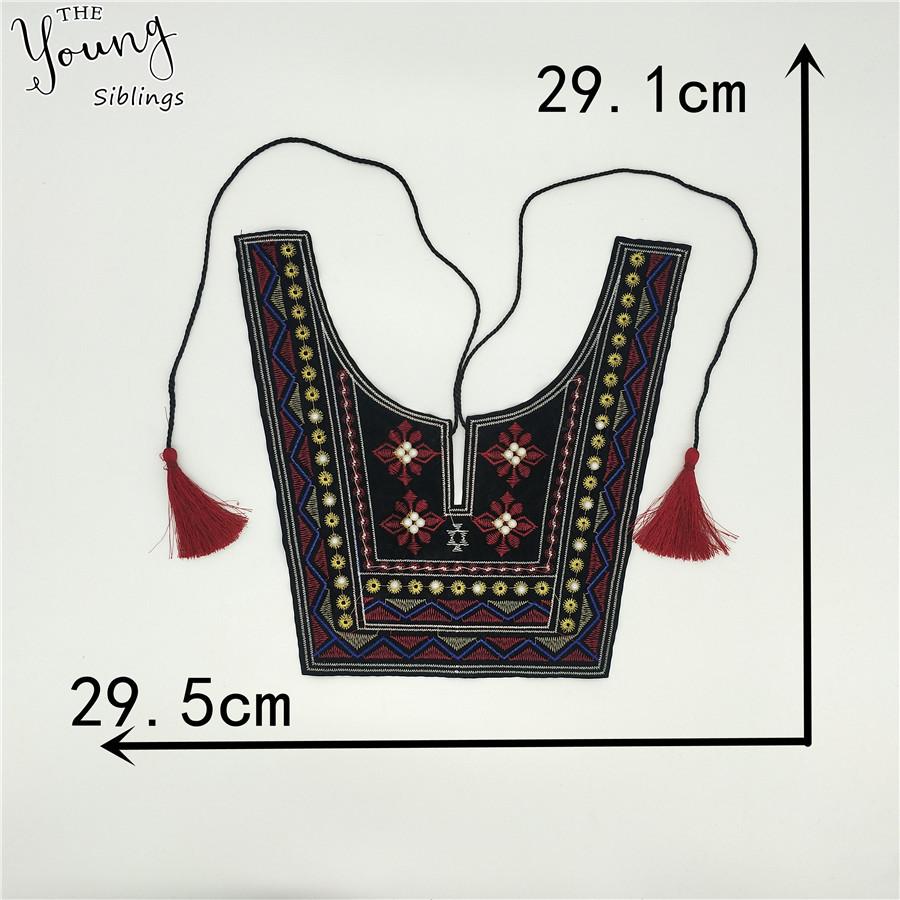 Polyester Stickerei Spitze Kragen DIY Handgemacht Imitation Perlen Spitze Applikation Kleiderzubehör