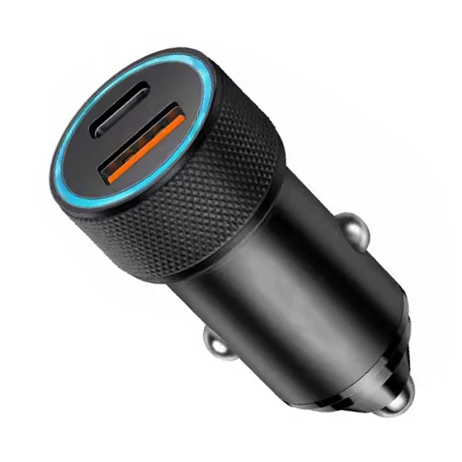 

Эффективное решение для автомобильной зарядки. Двухпортовое автомобильное зарядное устройство PD20W Type C QC3.0. USB-зарядная головка для телефонов, планшетов, ноутбуков.