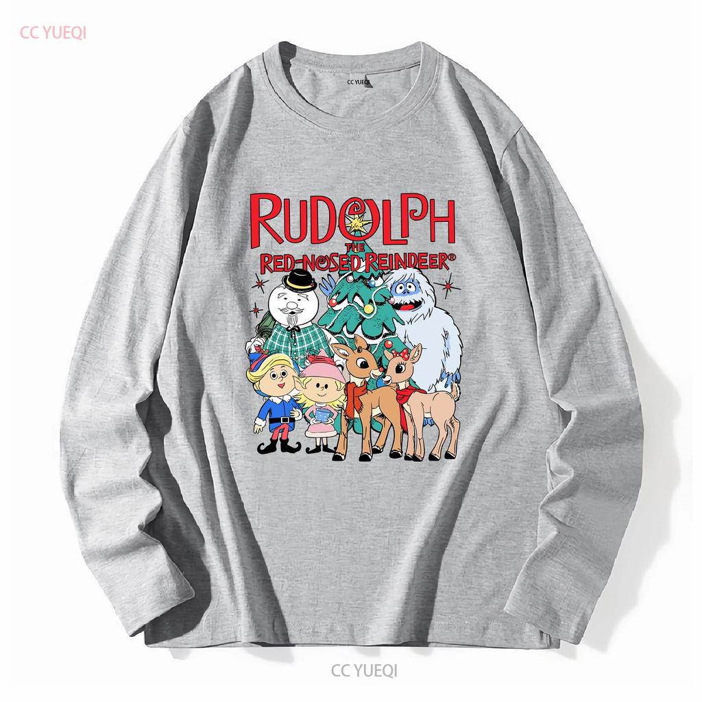 Rudolph The Red Nosed Reindeer Christmas T Shirt Vintage Movie Cute long or short sleeves vintage Washed Versatile graphic